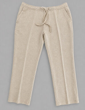 Cubavera Womens XL Linen Blend Pants Beige Drawstring Elastic Waist Casual Beach